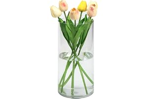 QEEYON Cylindervas i akryl, 25 cm, hög extra stor vas för blommor, förtjockad plastvas för blommor, blomsterarrangemang för b