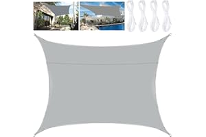BARAKYEG Toldo Vela de Sombra Rectangular 2x3m Protección UV, Toldo con Protección Solar,Toldo de Vela Solar para Jardín Oxford a Prueba de Impermeable para Exteriores Patio Terraza Balcón,Gris
