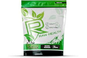 ‎RAW POWDERS Bacopa Monnieri 500 mg 60 Tabletten Hohe Stärke – Kognitive Unterstützung durch Brahmi-Blätter-Extrakt – Nahrungsergänzungsmittel mit Bacopa Monnieri-Extrakt – Gesundheit des Gehirns mit RawPowders