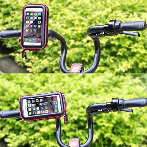 ICOOM Supporto per SmartPhone impermeabile universale V2 di montaggio manubrio della moto, bicicletta Custodia impermeabile con per GPS, Apple, Android, Smartphone, iPhone 6S / 6/ 6 Plus, Samsung Gala (XL)