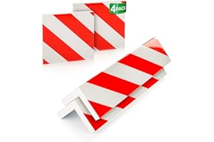 NURADA Paracolpi Garage. Protezione Portiere Auto. Pack 5. Paracolpi Portiere Auto. Paraspigoli Angolari. Angolari per Muro. Paraspigoli Gommapiuma. (2 unità 40x20x2cm + 2 unità 20x20x2cm) (Rosso)