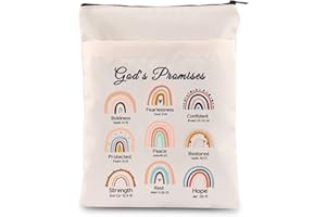 MYOSPARK Christian Gifts God's Promises Book Sleeve with Zipper Boho Rainbow Bible Verse Gift Baptism Book Pouch Promise Keeper Gift (UK God's Promises BS)