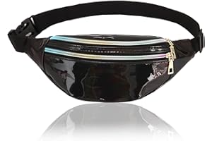 AYNKH Sac banane à la mode étanche Sac banane pour voyage, fête, sport, course, randonnée, usage quotidien, Noir allumé., Taglia Unica