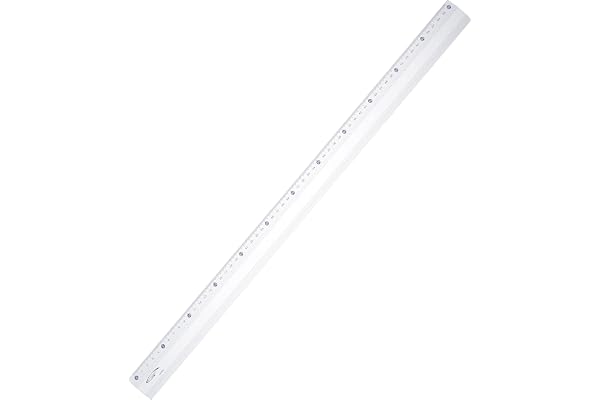 Règle Rigide Aluminium 60 cm - Graduation Gravée et Bande Antiglisse - Outil de Précision pour Mesure, Traçage et Découpe - Idéale pour Bureau, Atelier et École - Anti Dérapant