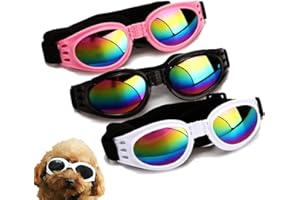 THOVORRNL 3Pcs Stylish Pet Glasses Cool Dog Sunglasses Dog Doggles Waterproof Windproof Eyewear UV Protection Sunglass for Doggy Puppy