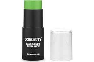 CCbeauty Light Green Witch Face Paint Stick,Face Painting Kit,Non Toxic SFX Makeup For Gamora Hulk Halloween Costume Cosplay,Oil Based Professional FX Body Paint,Full Coverage Painting Foundation