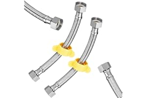 WIRZUL Flexschlauch 1/2, 4 Stück 304 Edelstahl Flexschlauch Panzerschlauch 1/2 Zoll, panzerschlauch, Flexibler Armaturenschlauch Verlängerung Armaturenschlauch für Wasserhahn Bad WC(30cm/20cm/10cm)