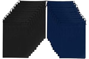 Biluer Schuhbeutel Mit Zugband，20PCS Schuhtasche Sport Schuhsack Reise Staubdicht Atmungsaktiv Aufbewahrungsbeutel Für Reise Und Zuhause Shoe Storage Bag 30x38cm (Schwarz Blau)