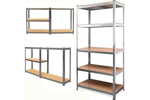Feidak Heavy Duty Steckregal 5 Etagen Garage Regal Gewächshaus Utility Aufbewahrung Zuhause Rack 1800 x 900 x 400mm - Verzinkt