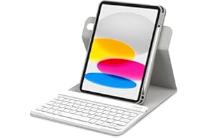 ‎GOOJODOQ GOOJODOQ für iPad 10.Generation 2022 Tastatur Hülle, Hoch-/Querformat Verwenden, QWERTZ Layout Abnehmbarer Tastatur mit Hülle für iPad 10. Gen 10,9 Zoll 2022, Grau