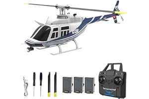 Hylukon RC Helicopter, 2.4GHz Single Propeller Aileron Free Helicopter with 6-axis Gyro, 6 Channel Radio Controlled Helicopter One Key Takeoff/Landing Three-Speed Adjustment, Gift for Kids Adults