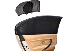 MEETTIKEY 2 paquetes parasol ventana coche, Visera De Ventana Trasera De General Motors, FáCil De Instalar Malla De Sombreado De Ventana Trasera De Coche, Protege A NiñOs Y Mascotas De La Luz Uv (Negro)
