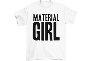 buzz shirts Material Girl T-Shirt, Womens 80s Fancy Dress Party Weekend Top Made from Organic Cotton