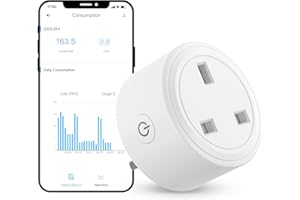 WOOLLEY Zigbee Smart Plug Socket 13A, Smart Sockets Plug with Energy Monitoring, Power Monitoring Plug Works with Alexa/ Google Home and eWelink APP, Support Smart Scheduled, Voice Control