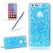 Produktbild Girlyard Silikon Glitzer Hülle für Huawei Honor 8, Luxus Variable Farbe Pailletten Muster Shinning Case Weiche TPU Bling Backcover Ultra Dünn Flexibel Rubber Etui und Anti Rutsch Kratzfeste Schutzhülle für Huawei Honor 8 - Blau