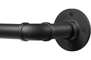 DEFYNEE Tringle à Rideaux Industrielle, 80-305cm Tringle à Rideau Extensible Extensible à Rideaux Diamètre 25 mm Montage au Plafond Idéale pour Terrasse, Porte Coulissante, Salon - Noir