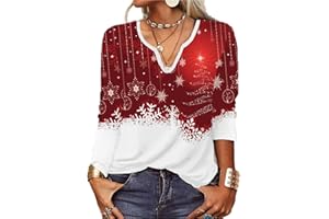 GRMLRPT T-Shirt col V Blouses à Manches Longues pour Femmes Imprimé Tunique Tops Lâche Chemisier T-Shirts pour Femmes Sweat-Shirt Tuniques Basiques Haut Automne(Multicolore,S)
