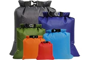 Tigayhc 6 Pack Waterproof Dry Bags,Ultralight Outdoor Dry Sacks Ultimate Dry Bags for Hiking,Backpacking,Kayaking,Camping,Swimming,Boating (1.5L, 2.5L, 3L, 3.5L, 5L, 8L) (Multicolor)