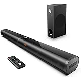 Bomaker Barra de Sonido para TV, 190W con Subwoofer y Bajos Ajustables, 125 dB, 6 Modos de Sonido, Soporta Conexiones de HDMI