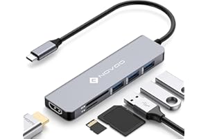 ‎NOVOO NOVOO USB C Hub 4K HDMI USB C Adapter mit MacBook Pro/Air M1 M2, Adapter auf HDMI 4K, 3 x USB 3.0, Kartenleser SD & Micro SD, Multiport Dock kompatibel mit Dell Surface Lenovo Hp mehr Typ C Geräten