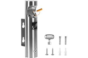 TUAKIMCE Aschenbecher Wandmontage, Aschenbecher für draussen, Aschenbecher Edelstahl Wandaschenbecher mit Schloss für Terrasse, Restaurant, Hotel