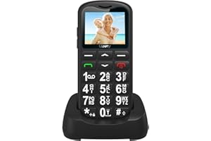 uleway Teléfonos Móviles para Mayores con Teclas Grandes, Doble SIM Senior Telefonos Basicos con SOS Botón, una Base de Carga, Fácil de Usar para Ancianos (Negro)