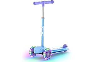 BremToy Trottinette Enfant 3-8 Ans Avec Plateau Lumineux, Roues LED PU, Hauteur Réglable 4 Niveaux, Freinage Réactif, Légère, Pour Débutants