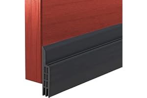 DIKER Uszczelka do drzwi, uszczelka do drzwi na dole, samoprzylepna, 5cm x 100 cm, uszczelka do drzwi, ochrona przed hałasem (1, czarna)