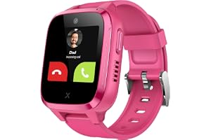 XPLORA Kidzi Klocktelefon för barn (SIM ingår) - GPS, SOS, Samtal | Samtal, Meddelanden, Skolläge, SOS-funktion, GPS, Kamera och Stegräknare - inkluderar 3 månaders gratis abonnemang