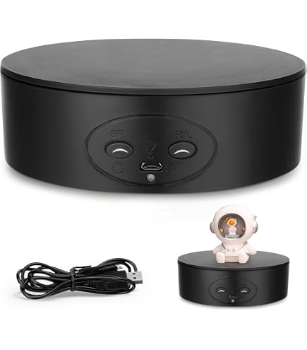 Présentoir Bijoux Rotatif Automatique – Plateau Tournant électrique Rechargeable – Support Jusqu’à 3 Kg – Pour Vitrine Ou Exposition - 6