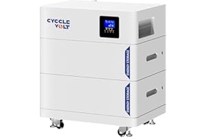 CYCCLEVOLT Stromspeicher 10kwh mit wechselrichter 5KW für inselanlage, 10KWh Speicher All-in-One Solarspeicher, 5500W Solar Eingang, 8000+ Ladezyklen,modulare Erweiterbarkeit LiFePO4,Plug&Play