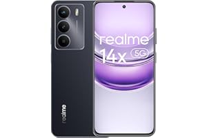 realme 14x 5G Smartphone 8+256GB, Negro Carbón, Pantalla de 6.67 Pulgadas, Refresco de 120Hz, Batería de 5000mAh, Cámara AI de 50MP, MediaTek Dimensity 6300, Protección ArmorShell, IP64