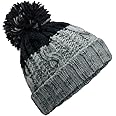 ASVP Shop Corkscrew Cable Knitted Bobble Hat Plain Mens Womens Beanie Warm Winter Pom Wooly Cap
