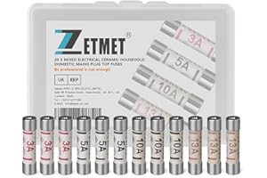 ZETMET 28 x Mixed BS1362 Electrical Ceramic Household Domestic Mains Plug Top Fuses 3Amp 5Amp 10Amp 13Amp