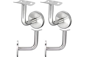 YITOBICI Fijación de barandilla, soporte de acero duradero para barandilla de escalera, soporte de pared para barandilla de escalera de madera con roseta de cubierta, 4 piezas