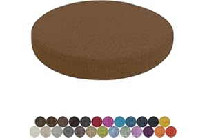 Lsjoaw Cuscini Sedia Rotondi 35 X 35 X 3CM(1 Pieces) Cuscini Sedie Antiscivolo per Sedie Cucina giardino e sala da pranzo casa sgabello Cuscino Sedia Rotondo Cuscini sfoderabili,Rosso Marrone