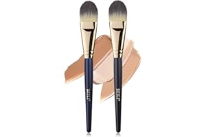 ‎BEILI BEILI Foundation Pinsel, Flat Top Pinsel, Pinsel Fluessig Make up, Flat Foundation Brush, Concealer Pinsel, Contouring Pinsel, Make-up Pinsel, für Cremige, Pudrige oder Flüssige Foundation-2 Stück