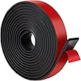 MACGQ Adhesive Rubber Strips with Adhesive Backing Self Stick Neoprene Solid Rubber Sheets Rolls Strips for Gaskets Pads Seals Crafts Protection (1" Wide x 1/16" Thick x 10' Long), Black