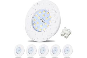 Allesgute 6X 5W LED Downlights for Ceiling IP44 Bathroom Recessed Ceiling Lights White Spotlights 240V Cool White 6000K, Cutout Ø60-68mm
