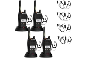 Pofung PT88 PRO Talkie Walkie Professional PMR446 Radio portable rechargeable 16CH avec affichage LED, alarme clignotante, TOT, CTCSS/DCS, VOX et station de charge USB (4 pièces)