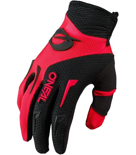 O'NEAL | Fahrrad- & Motocross-Handschuhe | MX MTB FR Downhill | Passform für maximalen Komfort, Luftdurchlässiges Material | ELEMENT Glove RACEWEAR V.24 | Erwachsene | Schwarz Rot