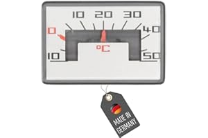 Lantelme Autothermometer mit Magnet und Klebepad Temperaturbereich -10°C bis 50°C Analog | Schwarz mit silberner Anzeige Leicht ablesbar | Thermometer für PKW LKW Wohnmobil Auto Wohnwagen