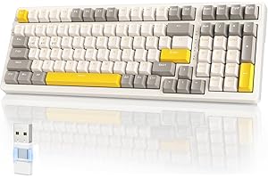 YINDIAO K96 Tastiera Meccanica Wireless,Bluetooth/2.4Ghz Wireless,Ricevitore Tipo C/USB A,Hot Swap,100 Tasti Tastiera da Gioco con Layout al 96% con Tastierino Numerico,Interruttore Rosso,per PC,Mac