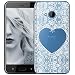 Produktbild OOH!COLOR Handyhülle HTC U11 Life Hülle Silikon Case Handy Tasche transparent Bumper mit Motiv Wießes Spitzenherz Herz