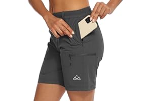 donhobo Women's Walking Hiking Shorts, Ladies Summer Cargo Shorts Lightweight Quick Dry Outdoor Casual Stretch Shorts Trousers