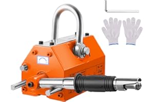 VEVOR Sollevatore Magnetico Permanente al Neodimio N42 Acciaio Portata Massima da 400kg Dimensioni Base 156x91x98 mm, Sollevatore a Magneti Permanenti Fattore di Sicurezza 2,5 Forza di Trazione 1000kg