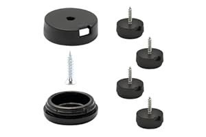 WAGNER QuickClick® Plastic glides furniture glides chair glides I 4pcs. set to screw on I 4x base+screw+interchangeable glide insert - plastic BLACK - diameter Ø 20 mm - Made in Germany - 15830100