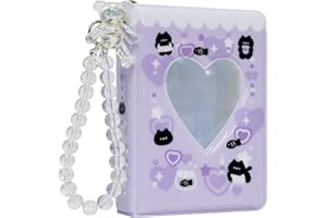 BABYFOND 3 Zoll Kpop Fotokartenhalter, 7.6 cm Mini-Fotoalbum, Kpop-Fotokartenhalter,Liebesherz,Fotokartenhalter für beste Freundin Besties oder Freund Partner (purple)