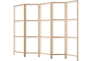 framed concept - Paravento divisorio in legno 225x172 cm, 5 pezzi, unilaterale, in stile orientale