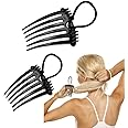 Bandette Comb,Bandette Comb With Elastic Band,Ponytail Bump it UP Volume Inserts Combs Fluffy Hair Comb Hair Styling Tool With Elastic Rubber Band
